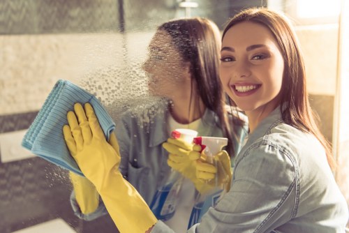 Cleaning team setting up for a carpet care appointment